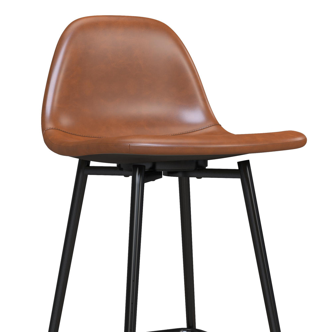 Brandon Upholstered Mid Century Modern Counter Height Bar Stool - Camel