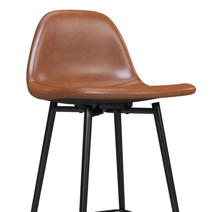 Brandon Upholstered Mid Century Modern Counter Height Bar Stool - Camel