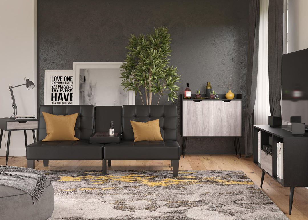 Grafton End Table with Drawer - Black Oak