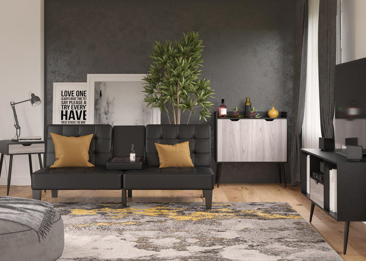 Grafton End Table with Drawer - Black Oak