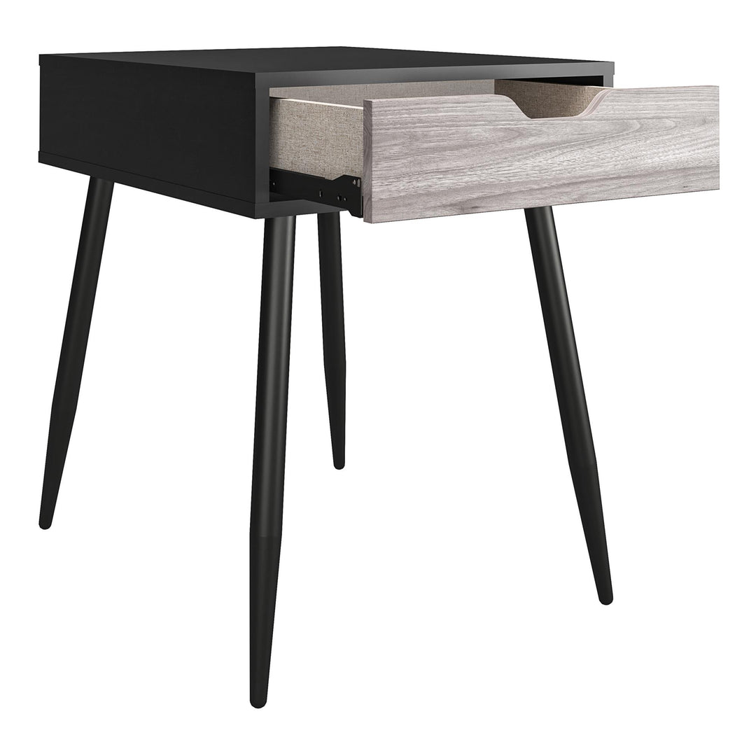 Grafton End Table with Drawer - Black Oak