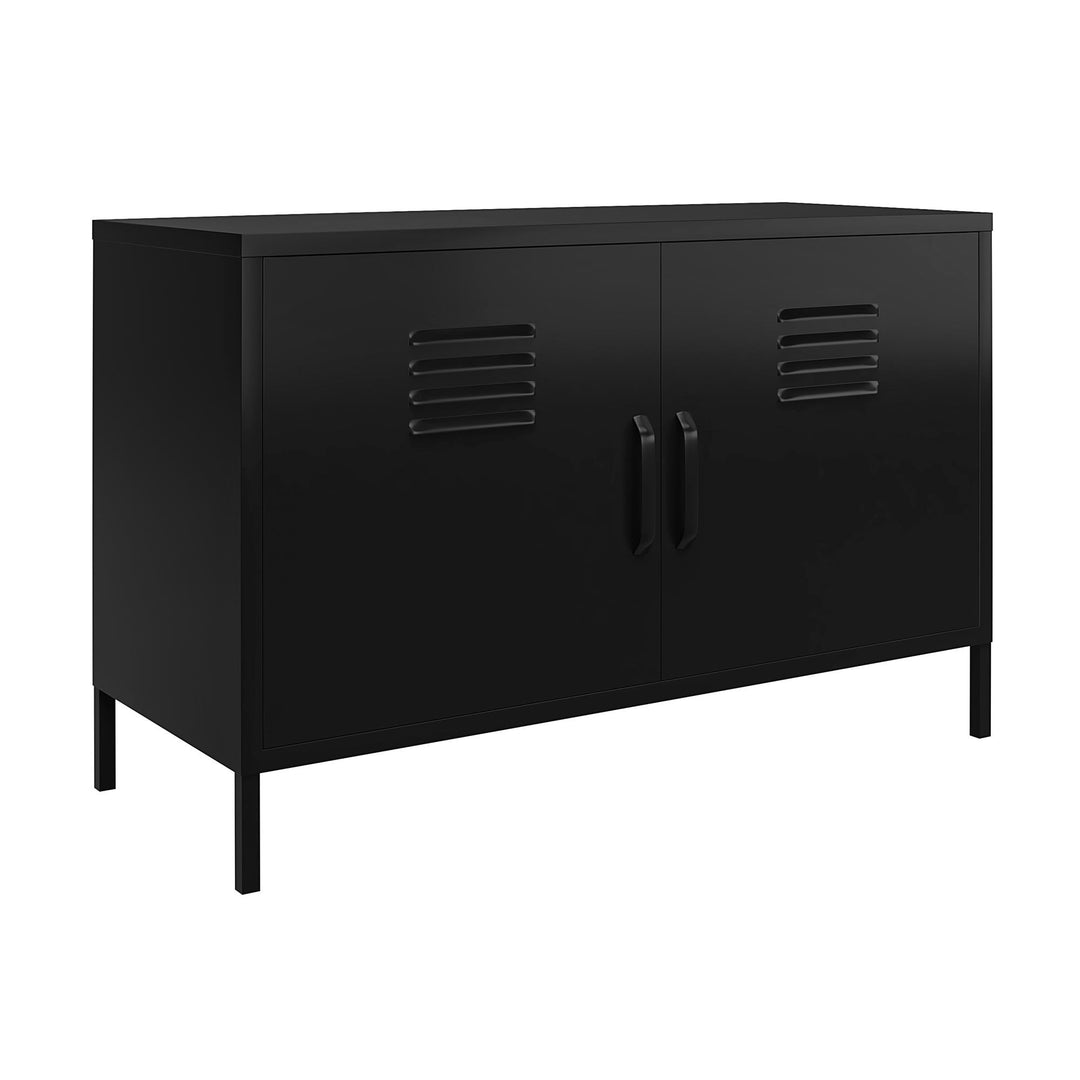 Shadwick 2 Door Wide Metal Locker Accent Storage Cabinet - Black
