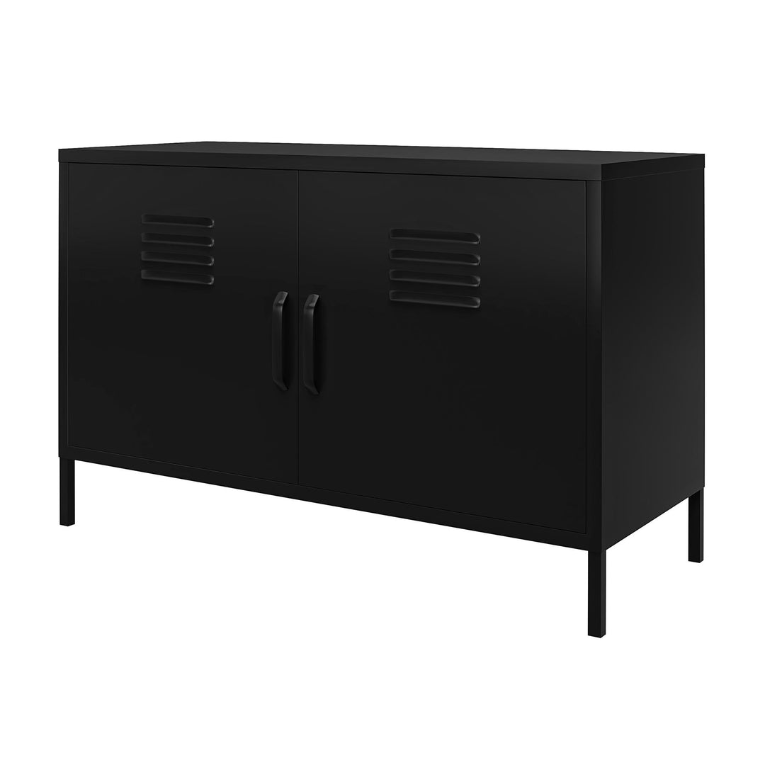 Shadwick 2 Door Wide Metal Locker Accent Storage Cabinet - Black