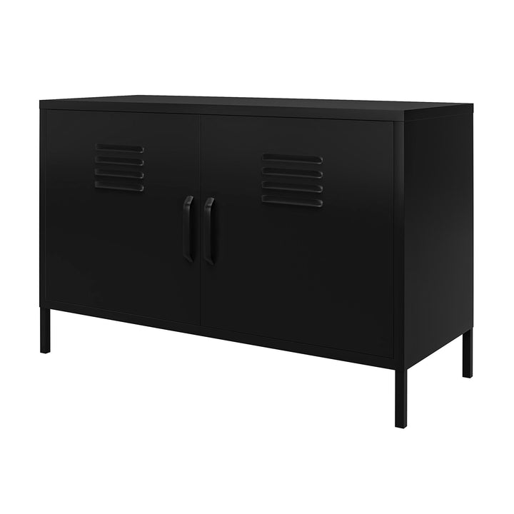 Shadwick 2 Door Wide Metal Locker Accent Storage Cabinet - Black