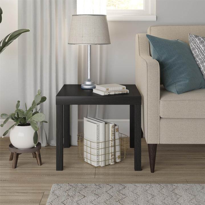 Parsons Hollow Core End Table with Large Top - Espresso