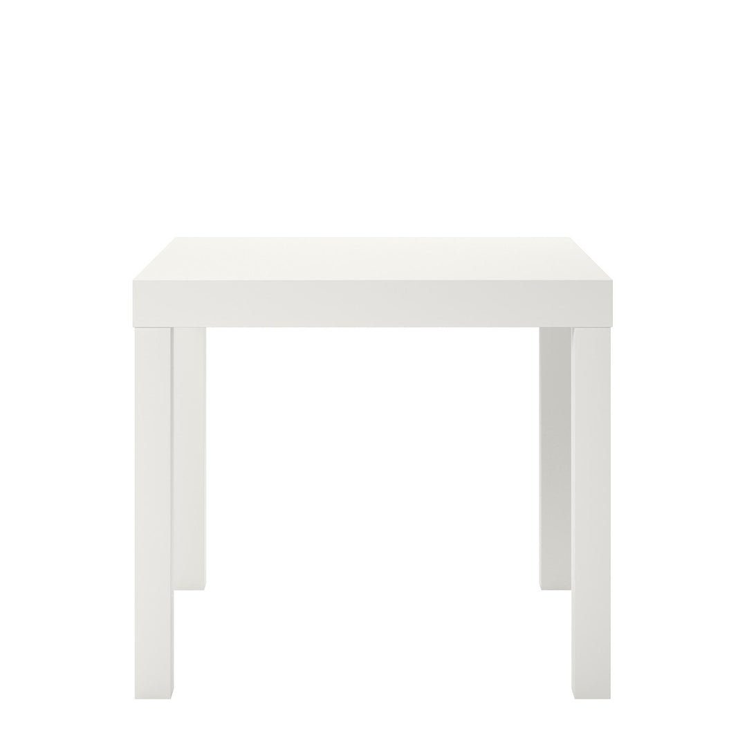 Parsons Hollow Core End Table with Large Top - White