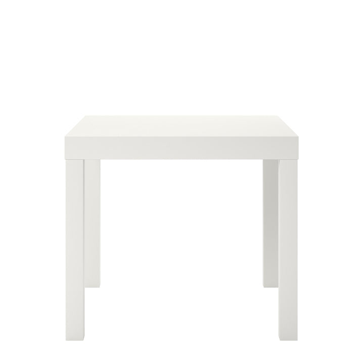 Parsons Hollow Core End Table with Large Top - White