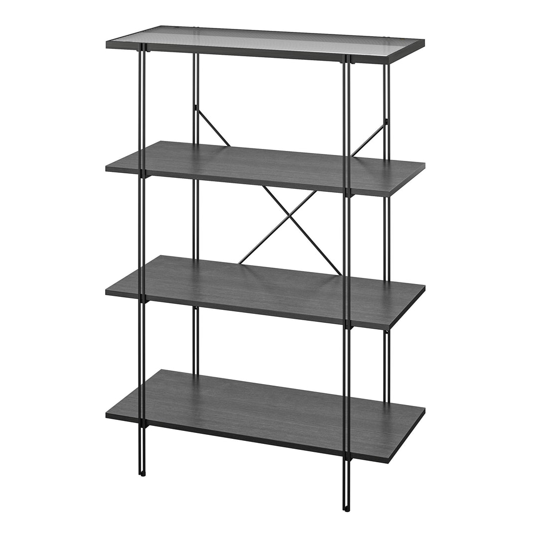 Vance 4 Shelf Bookcase - Black Oak