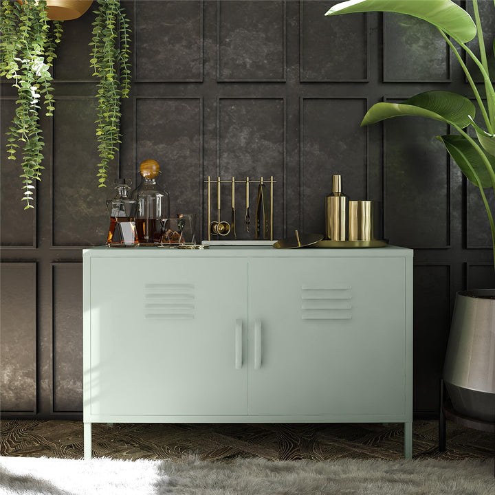 Shadwick 2 Door Wide Metal Locker Accent Storage Cabinet - Pale Green