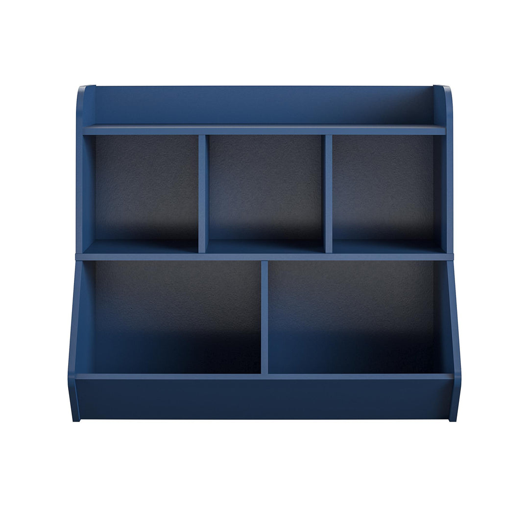 Jocelyn Storage Bookcase and Toy Box with 5 Open Compartments - Navy