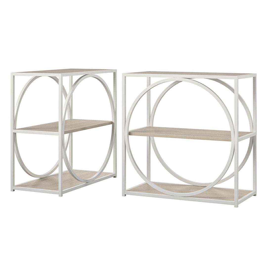 Strafford Accent Table with 4 Open Shelves - Pale Oak