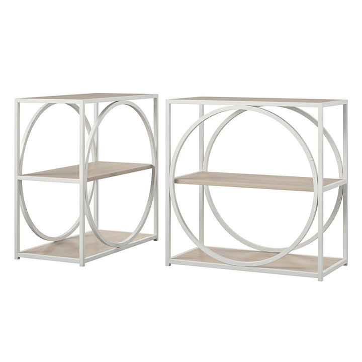 Strafford Accent Table with 4 Open Shelves - Pale Oak