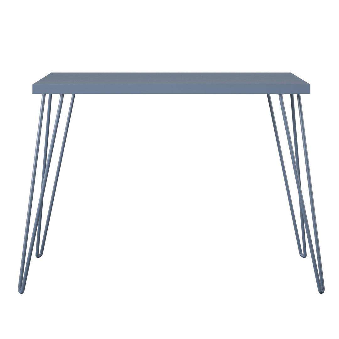 Owen Retro Computer Desk with Large Worksurface and Hairpin Legs - Blue