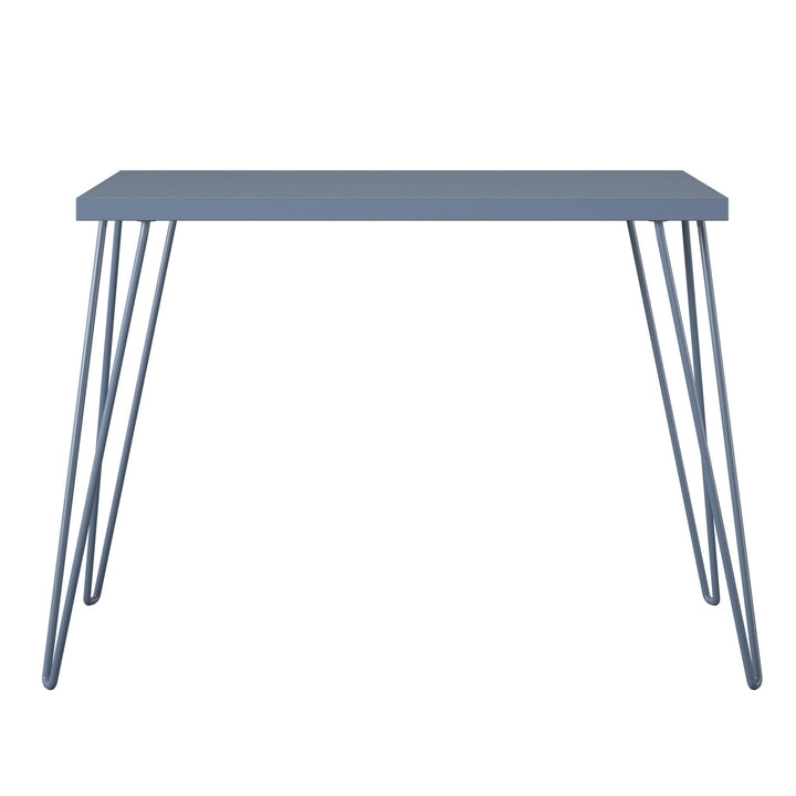 Owen Retro Computer Desk with Large Worksurface and Hairpin Legs - Blue