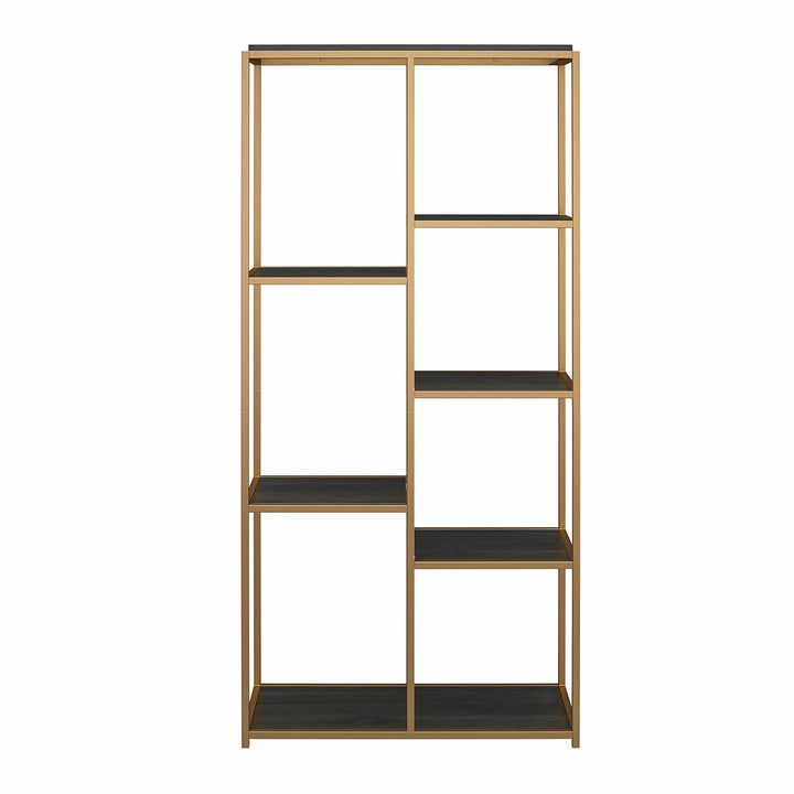 Fayette 5 Open Shelf Bookcase with Sturdy Metal Frame - Espresso