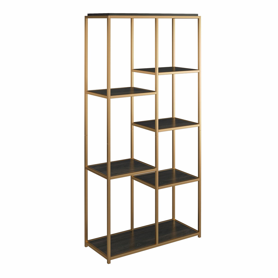 Fayette 5 Open Shelf Bookcase with Sturdy Metal Frame - Espresso
