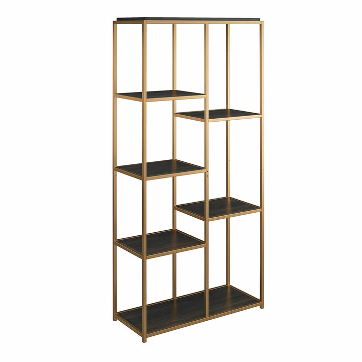Fayette 5 Open Shelf Bookcase with Sturdy Metal Frame - Espresso