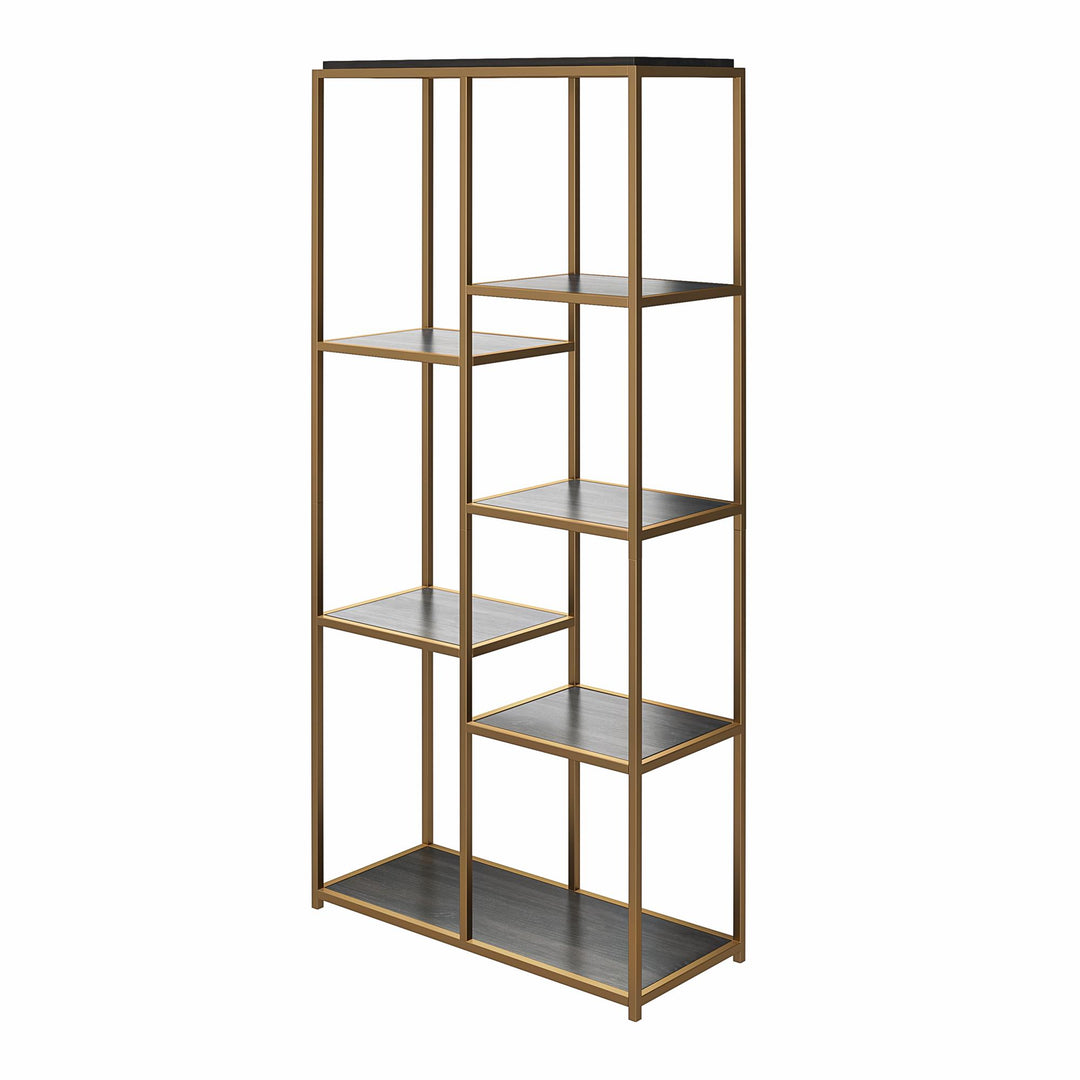 Fayette 5 Open Shelf Bookcase with Sturdy Metal Frame - Espresso