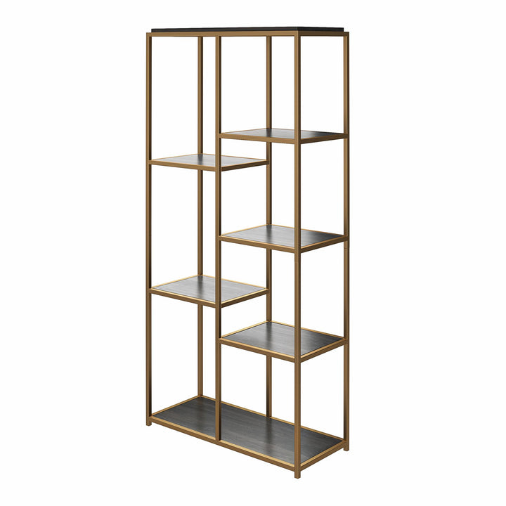 Fayette 5 Open Shelf Bookcase with Sturdy Metal Frame - Espresso