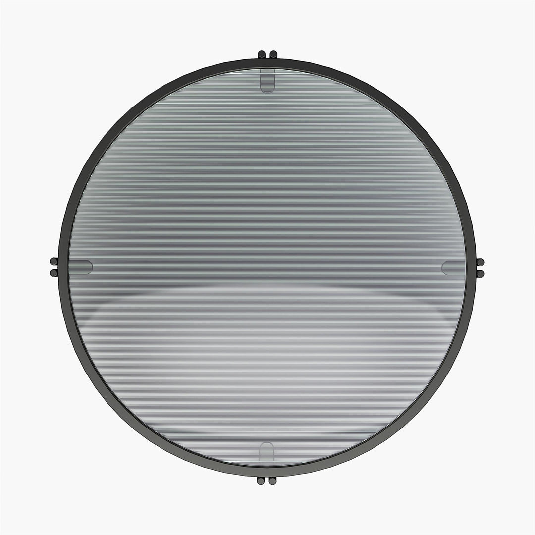 Vance Round End Table with Woodgrain Finish - Black Oak