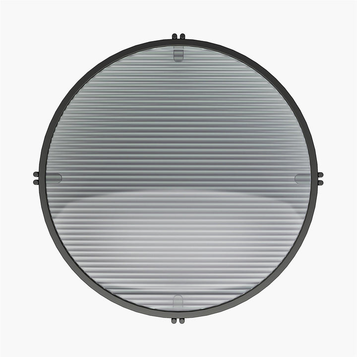 Vance Round End Table with Woodgrain Finish - Black Oak