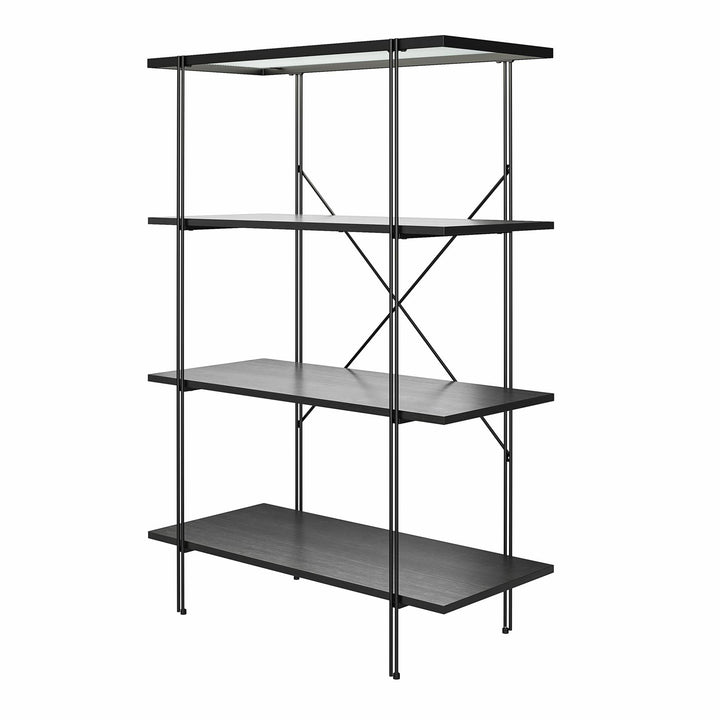 Vance 4 Shelf Bookcase - Black Oak