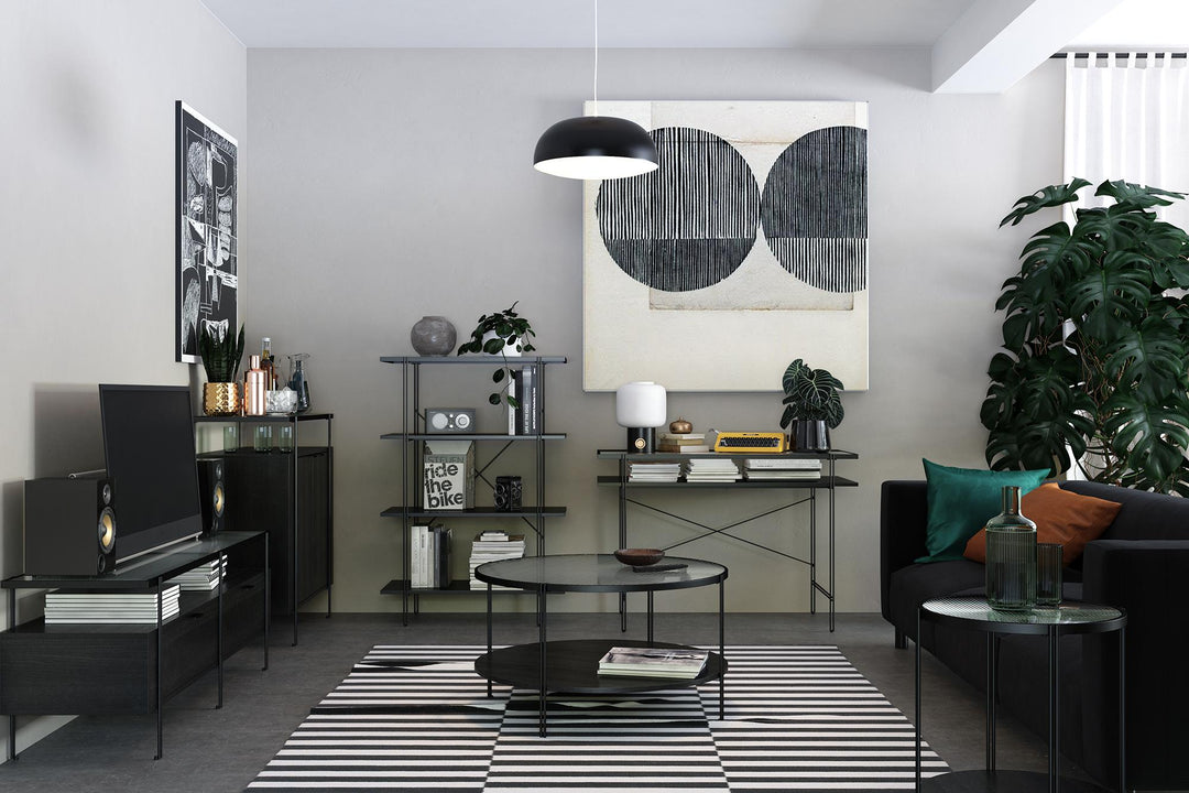 Vance 4 Shelf Bookcase - Black Oak