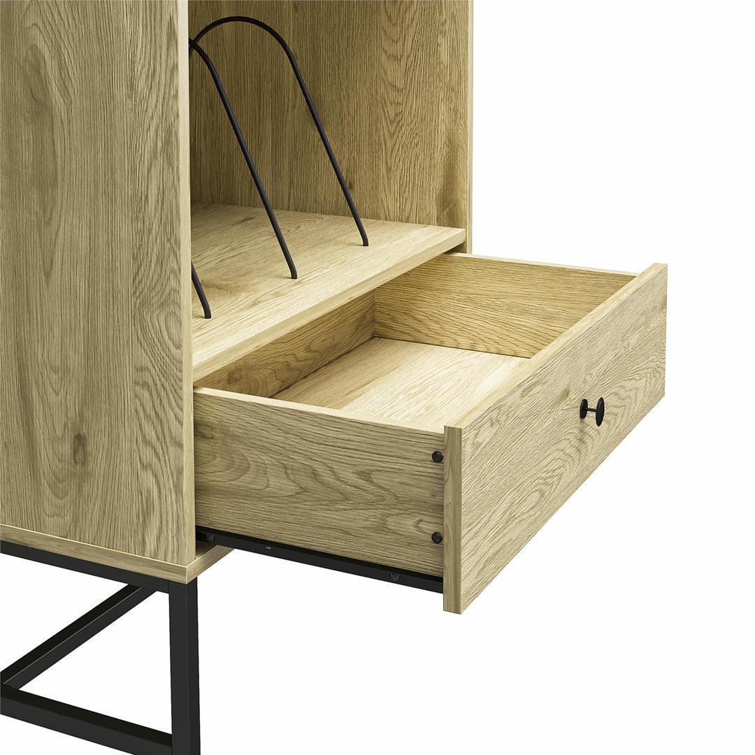 Brookville Record Station with Open Cubby and 3 Dividers - Natural