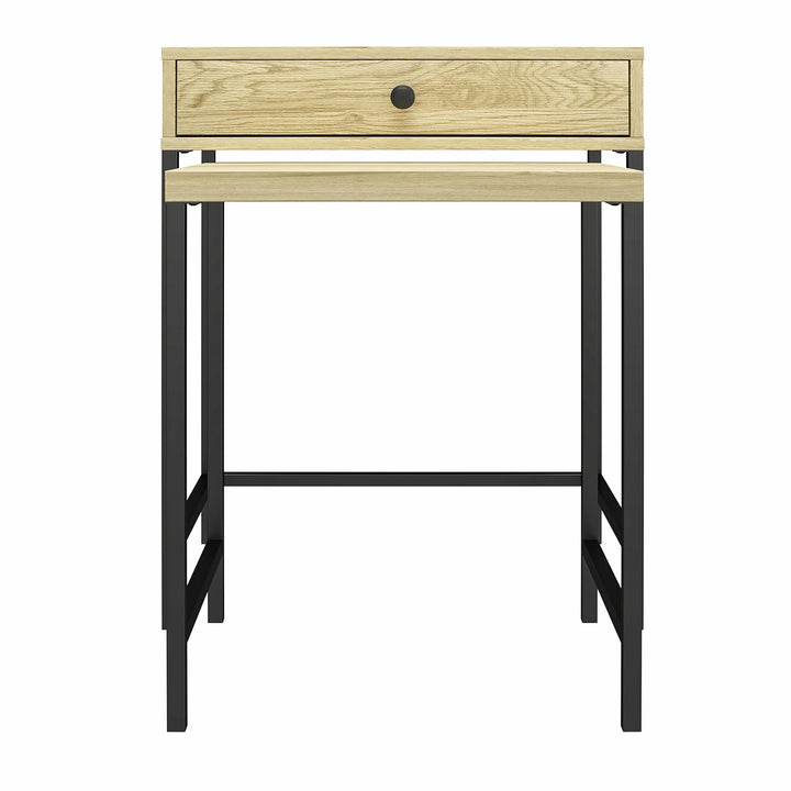 Brookville Nesting Side Tables with Minimalistic 2-Tone Design - Natural