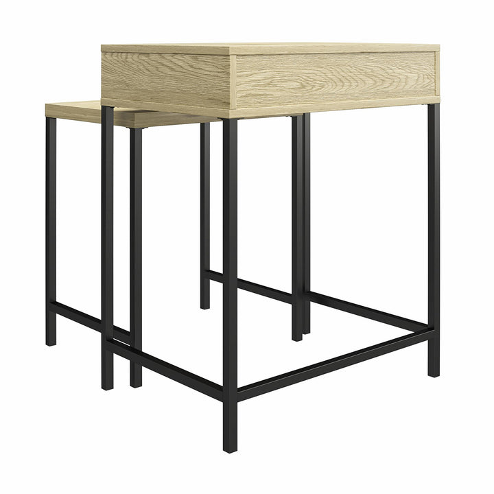Brookville Nesting Side Tables with Minimalistic 2-Tone Design - Natural