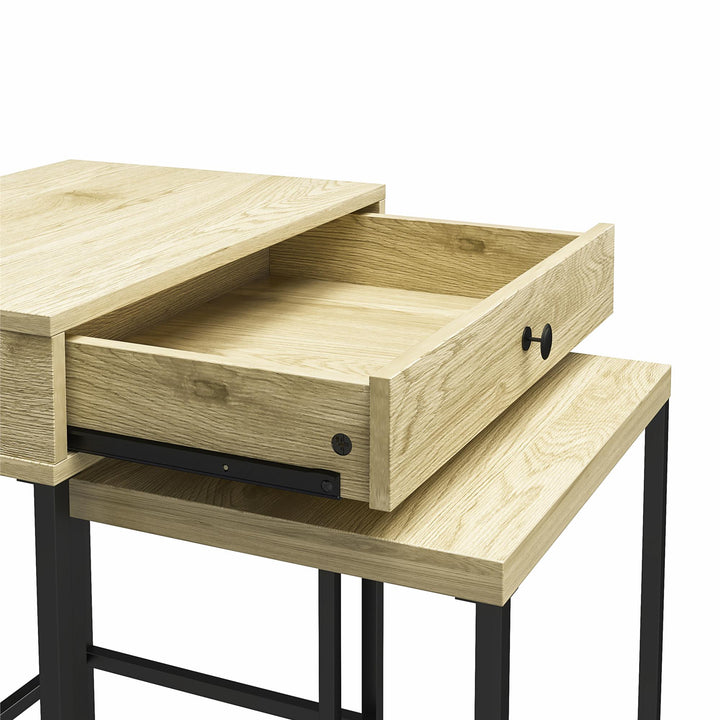 Brookville Nesting Side Tables with Minimalistic 2-Tone Design - Natural