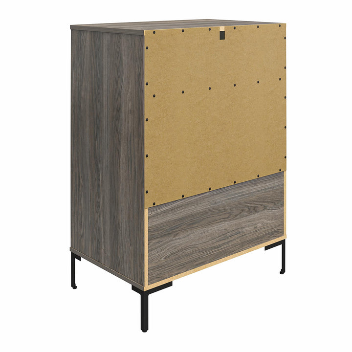 Rolland Tall 3 Drawer 1 Cubby Dresser - Weathered Oak