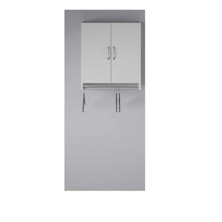 Basin 2 Door Wall Storage Cabinet with Hanging Rod - Dove Gray