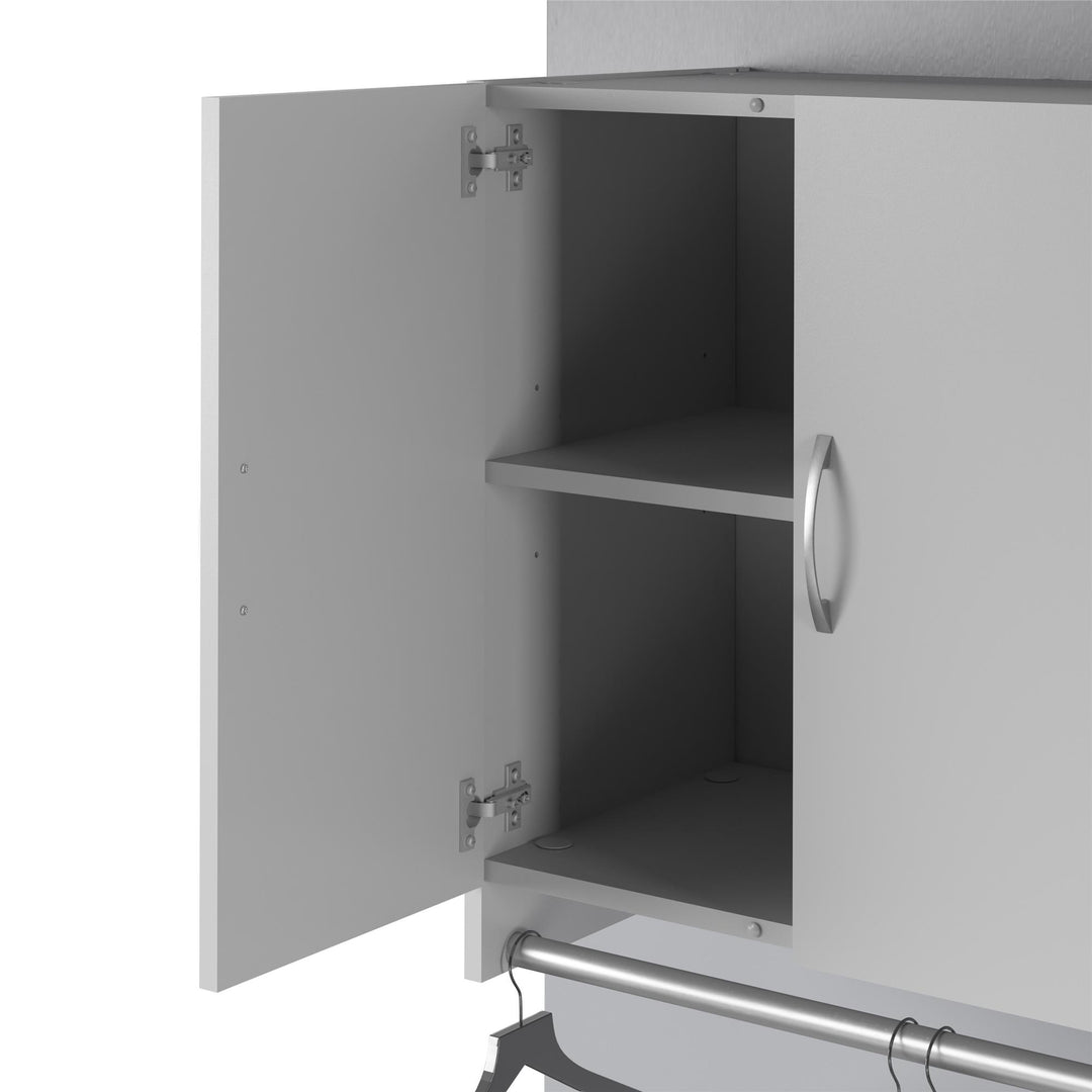 Basin 2 Door Wall Storage Cabinet with Hanging Rod - Dove Gray