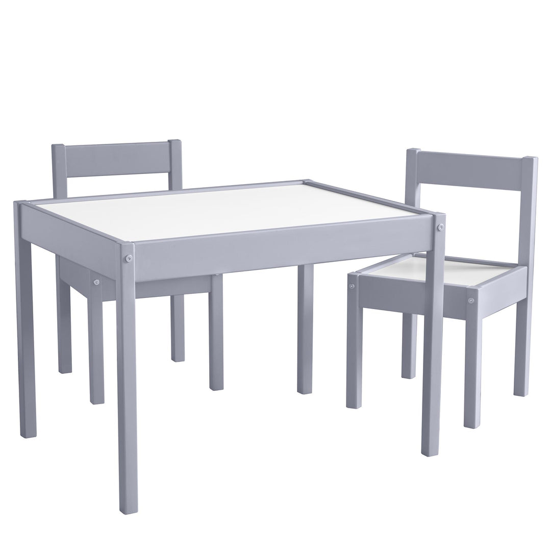 Hunter 3-Piece Kiddy Table and Chair Kids Set - Gray