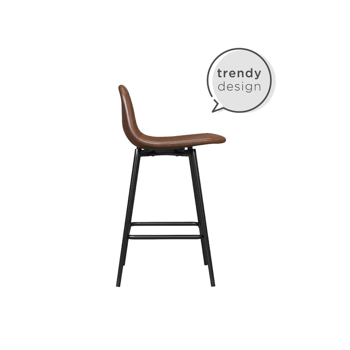 Brandon Upholstered Mid Century Modern Counter Height Bar Stool - Camel