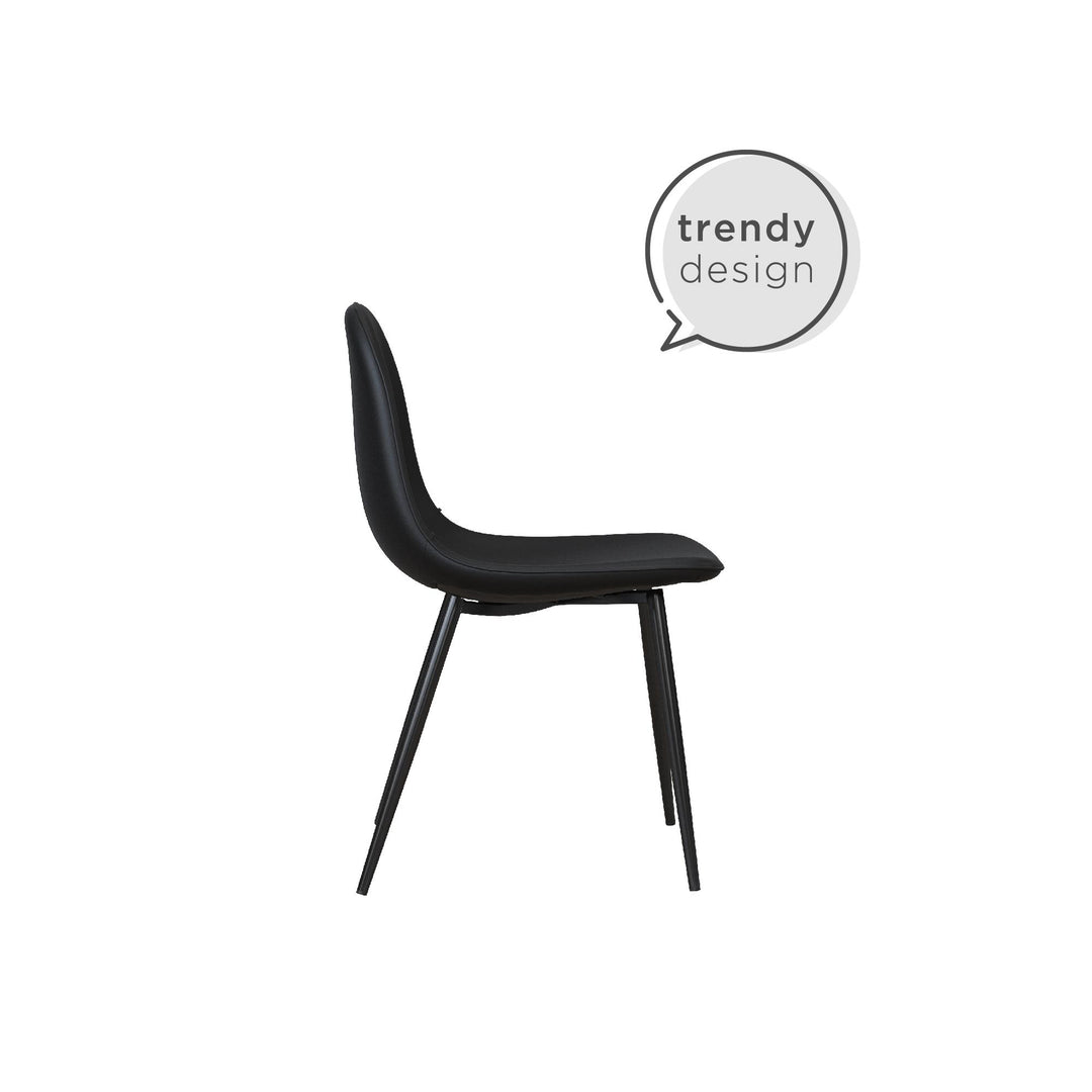 Brandon Upholstered Mid Century Modern Kitchen Dining Chairs, Set of 4 - Black