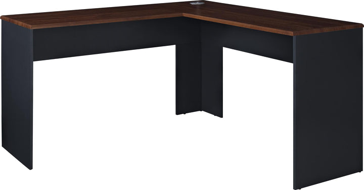 Amara L-Shaped Desk with Wire Management Grommet - Cherry