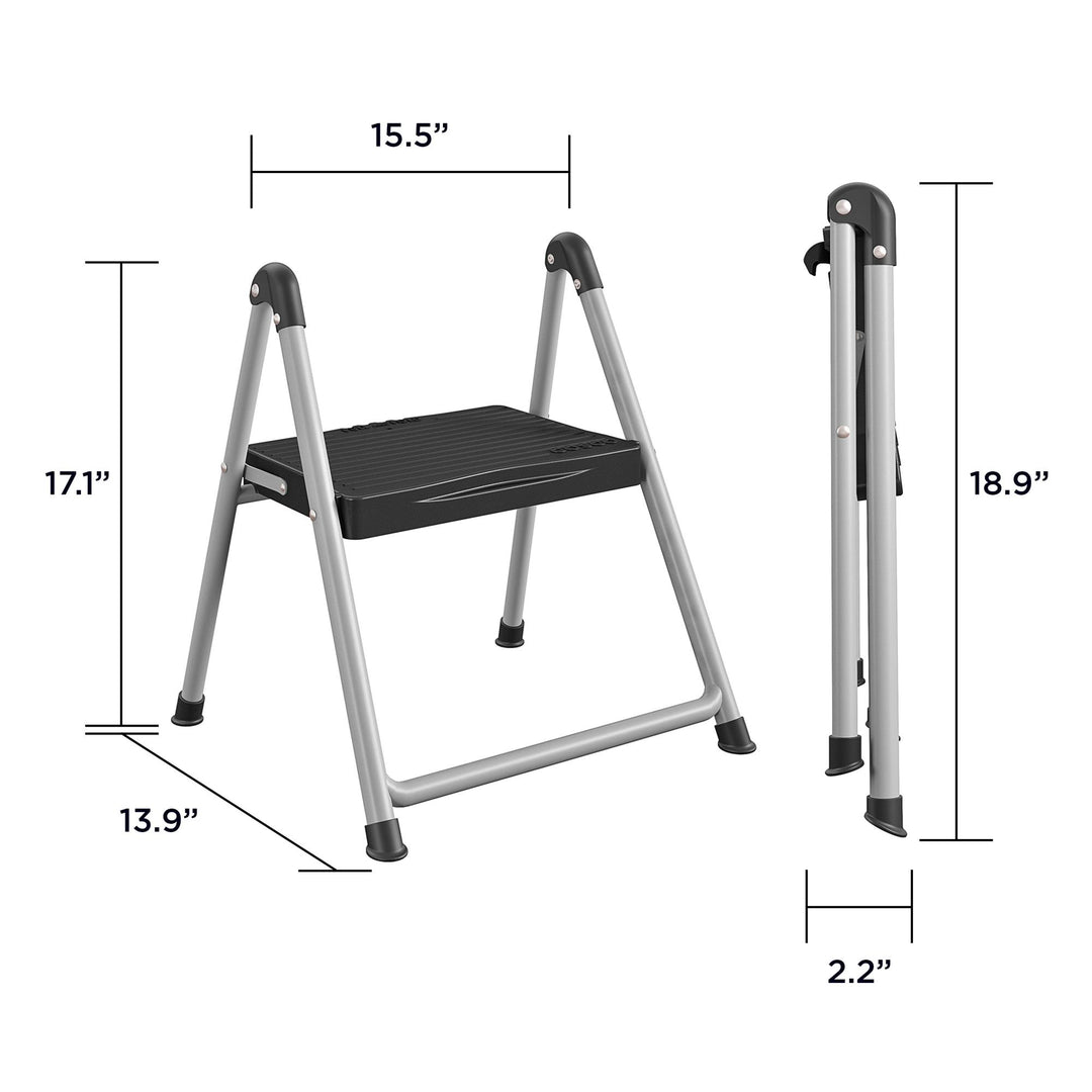 1 Step Steel Step Stool with 200 lb Weight Capacity – RealRooms