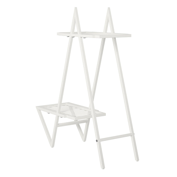 Botanika Plant Stand with 2 Metal Shelves for Potted Flowers - White