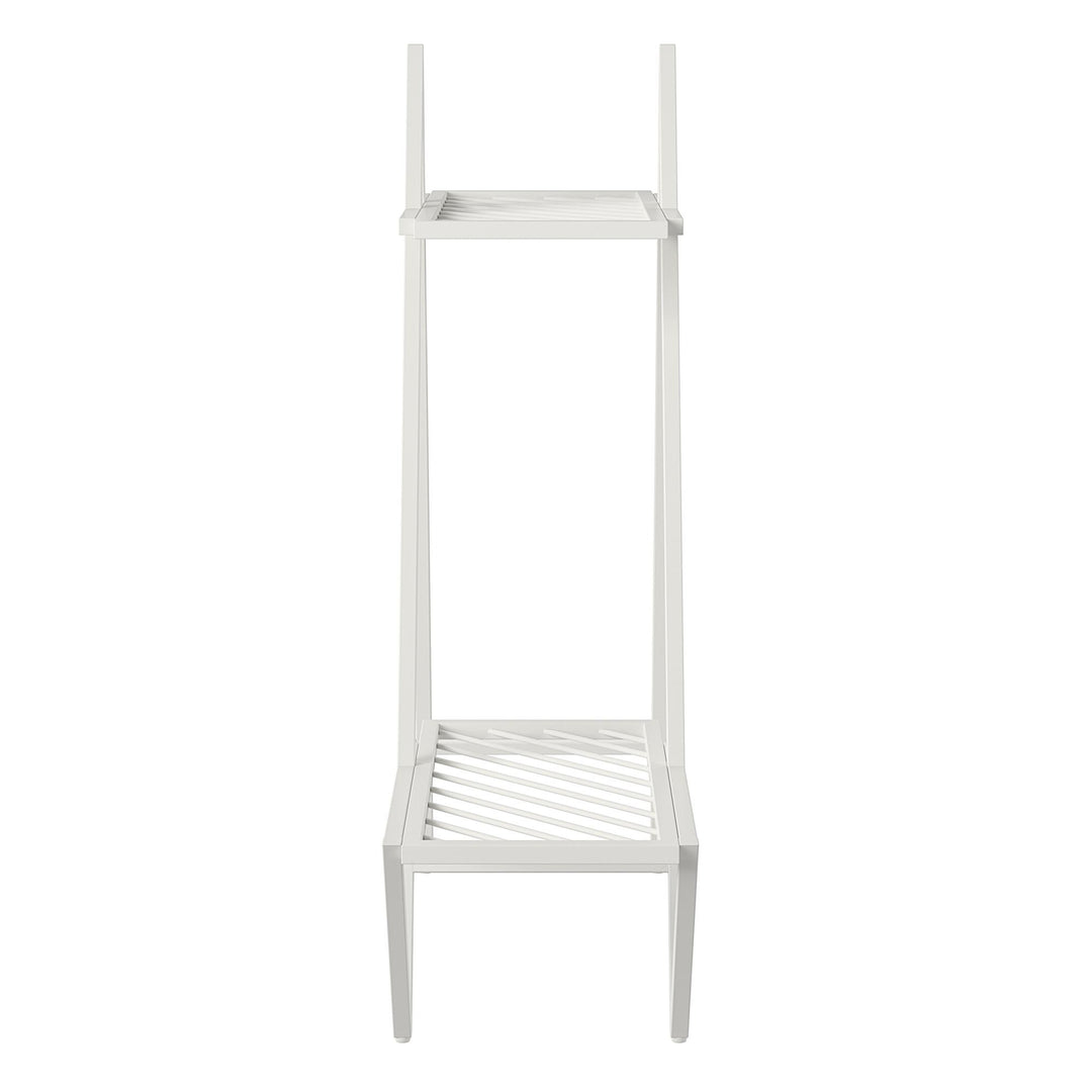 Botanika Plant Stand with 2 Metal Shelves for Potted Flowers - White