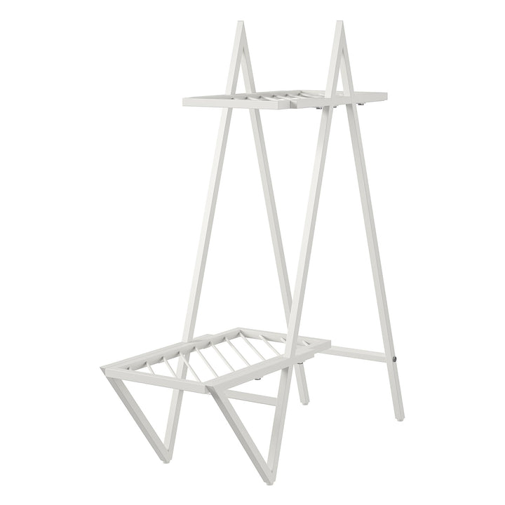 Botanika Plant Stand with 2 Metal Shelves for Potted Flowers - White