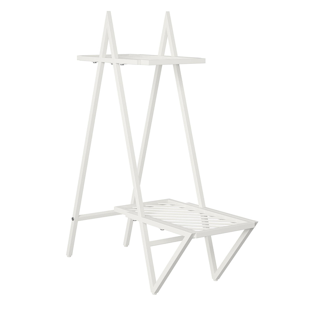 Botanika Plant Stand with 2 Metal Shelves for Potted Flowers - White