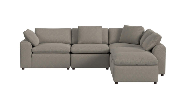 York Modular Pillow Top Corner Chair with Back Pillow and Side Pillow - Taupe
