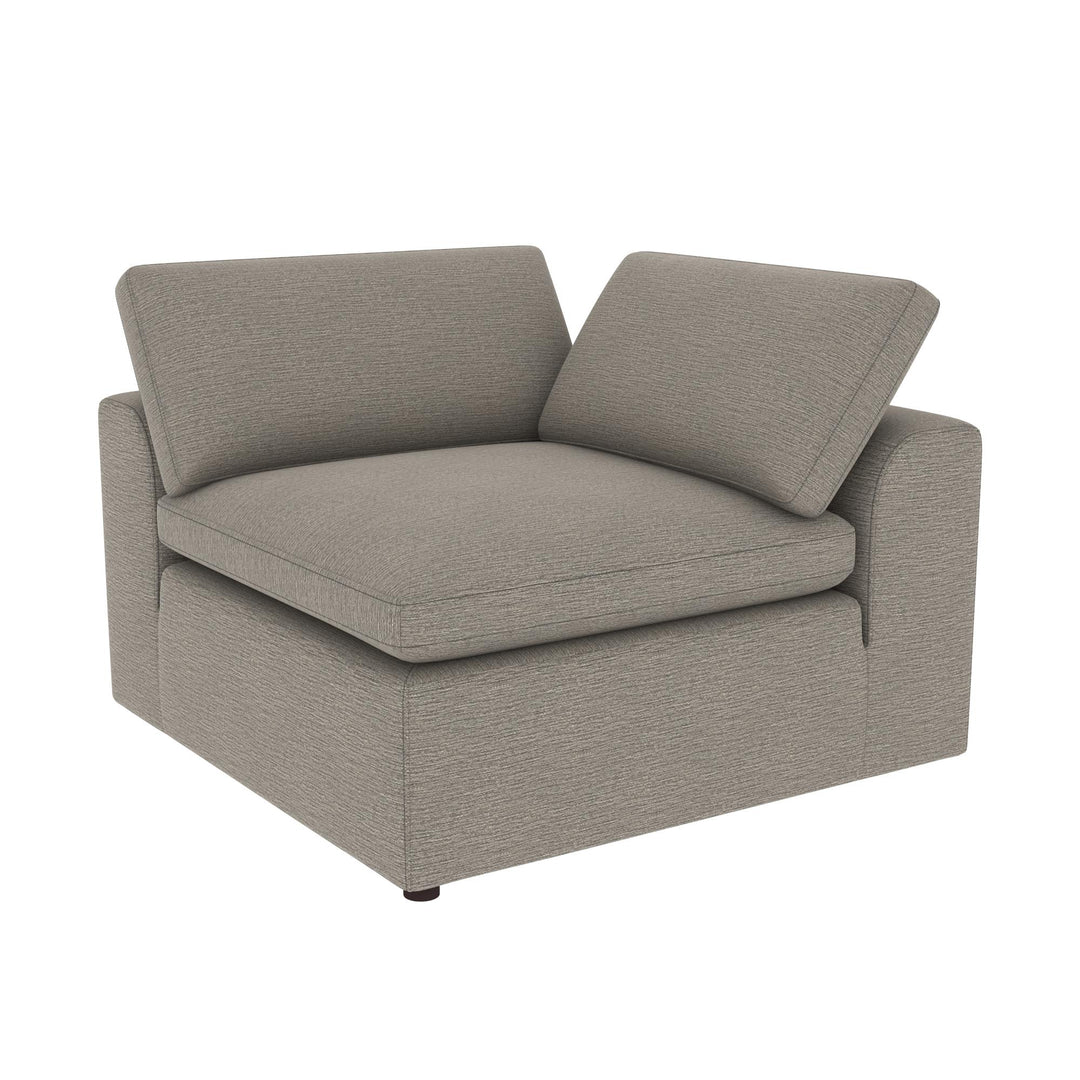 York Modular Pillow Top Corner Chair with Back Pillow and Side Pillow - Taupe