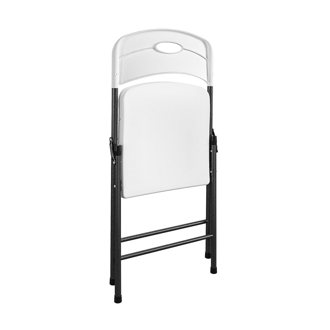 Solid Resin Plastic Folding Chair, Indoor/Outdoor, Double Braced, Set of 4 - White - 4-Pack
