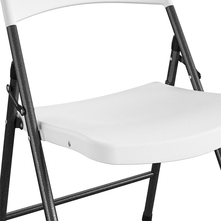 Solid Resin Plastic Folding Chair, Indoor/Outdoor, Double Braced, Set of 4 - White - 4-Pack
