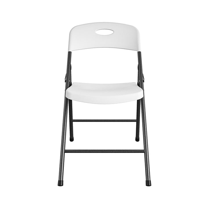 Solid Resin Plastic Folding Chair, Indoor/Outdoor, Double Braced, Set of 4 - White - 4-Pack