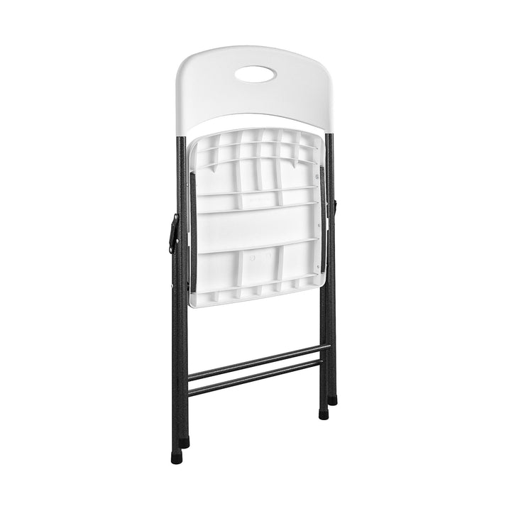 Solid Resin Plastic Folding Chair, Indoor/Outdoor, Double Braced, Set of 4 - White - 4-Pack