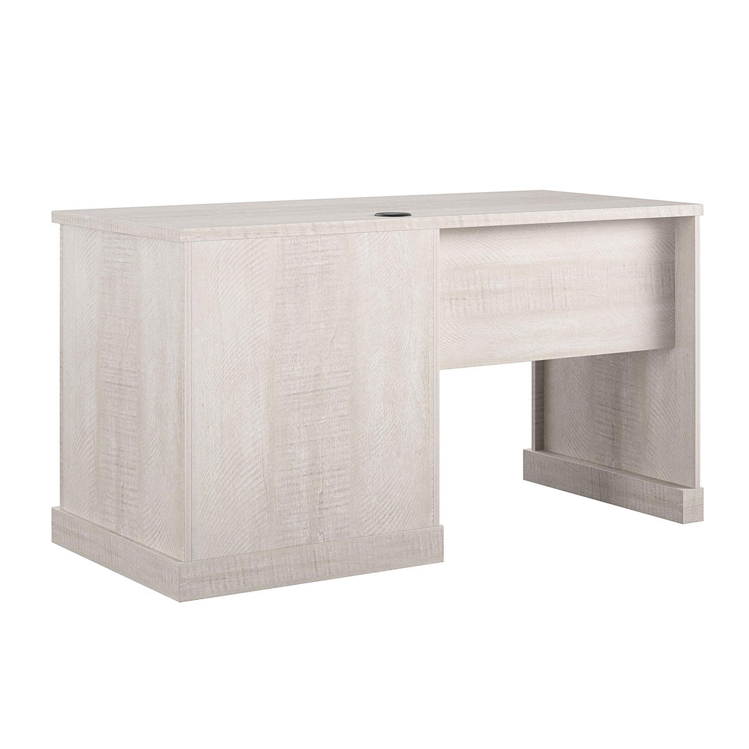 Knox County Single Pedestal Computer Desk with USB Port - Rustic White